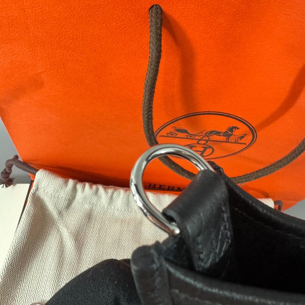 NWT Authentic Hermes Mini Black Leather Evelyn Crossbody Bag - Picture 8 of 12